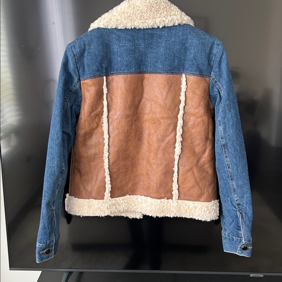 Desigual Daniela Sherpa Lined Denim & Faux Suede Patchwork Jacket EU Size 36 NWT - Picture 11 of 16